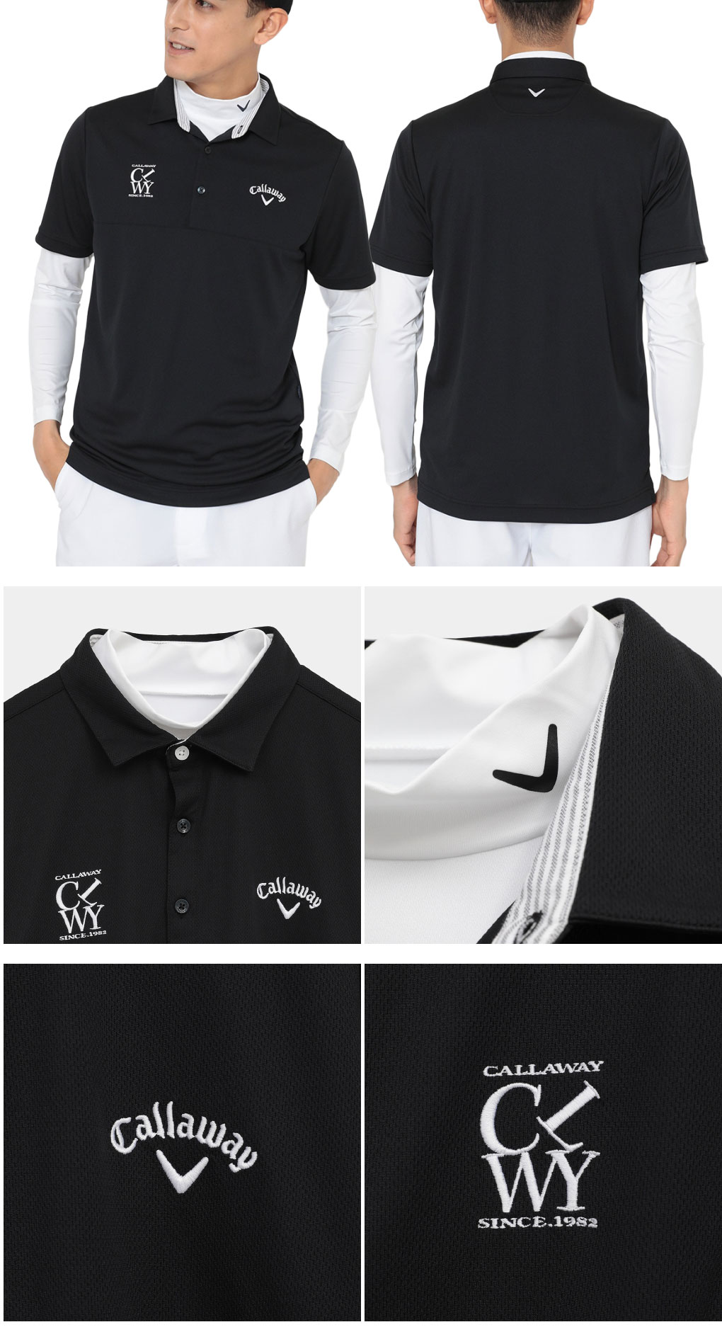 Callaway ジャケット ホワイト/ネイビー　XL　シャツ Callaway（キャロウェイ） セットシャツ インナー付き C25234108