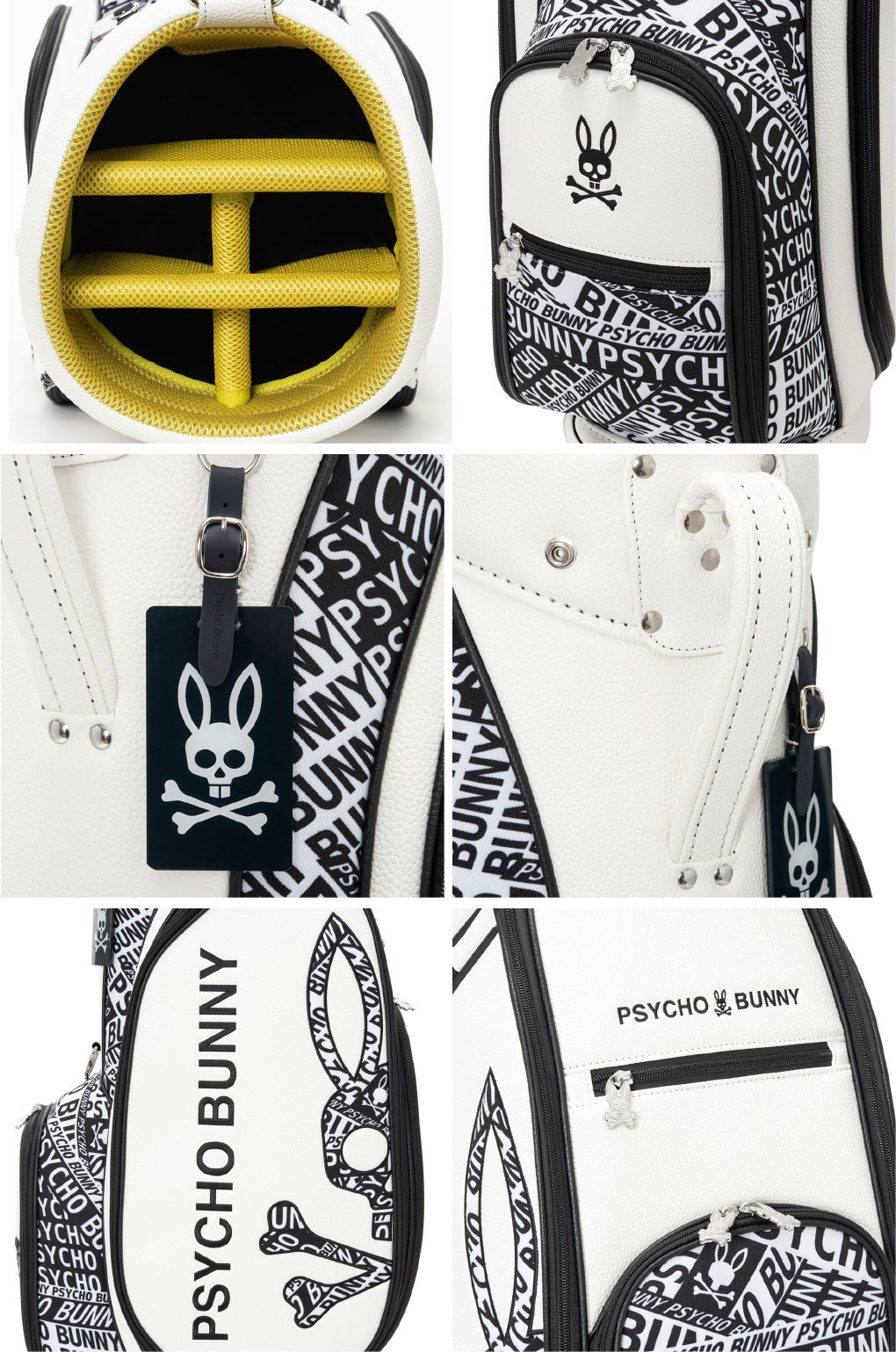 サイコバニー カート キャディバッグ pbmg5fc3 【9.0型】ホワイト Psycho Bunny（サイコバニー） カートキャディバッグ FLAGSHIP 9.0型