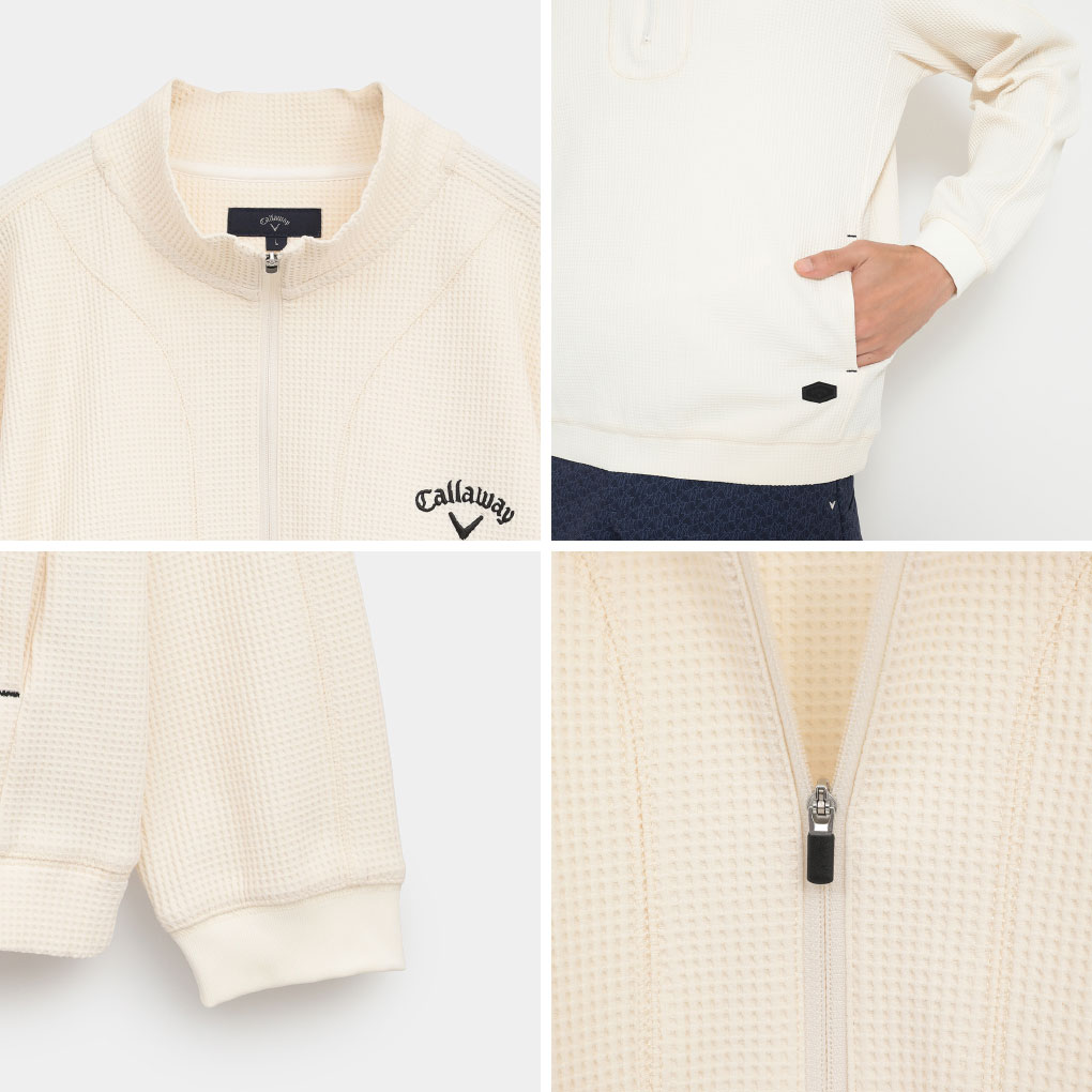 Callaway（キャロウェイ） ワッフルハーフジップモックネックシャツ