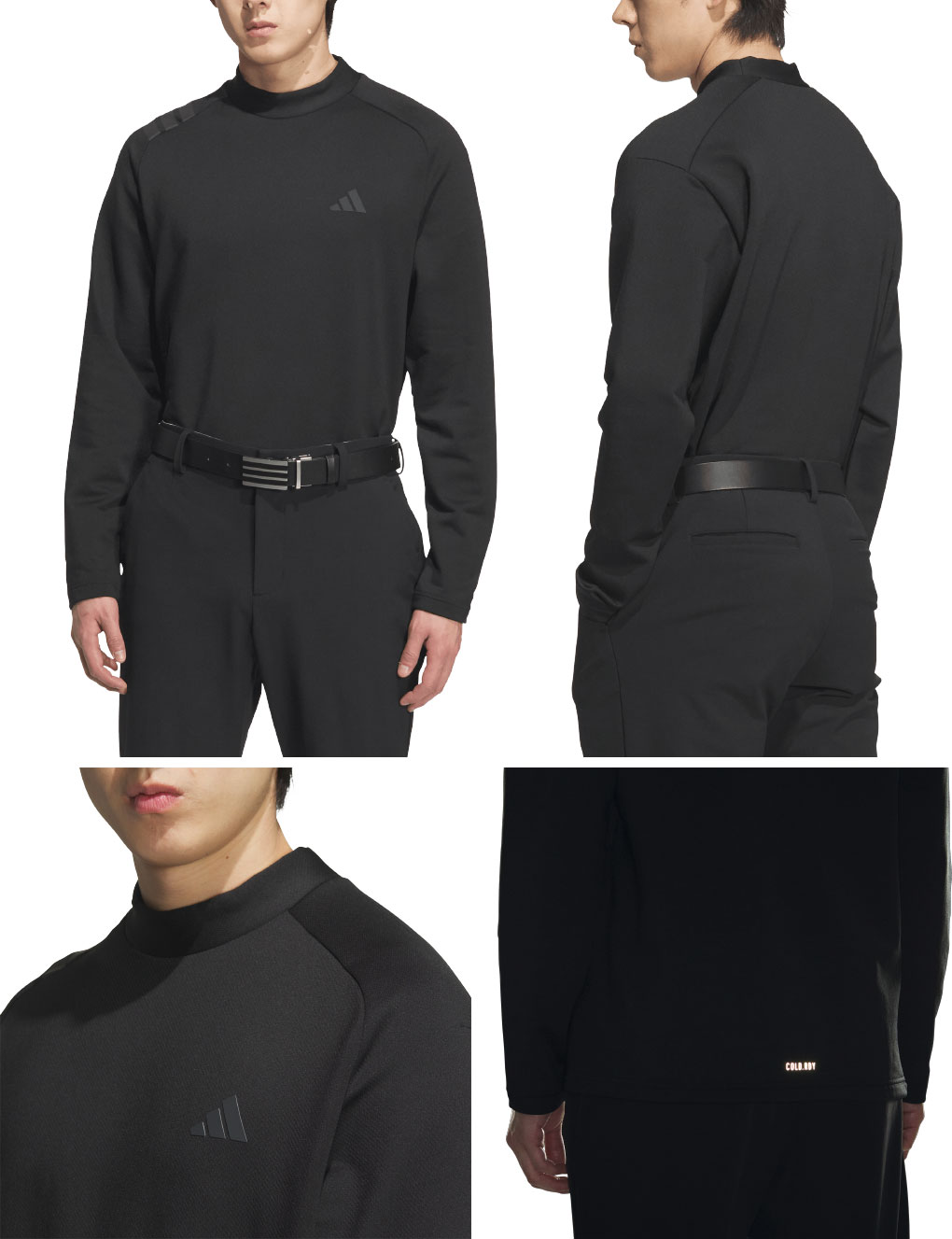 adidas（アディダス） COLD .RDY スリーストライプス 長袖モックシャツ