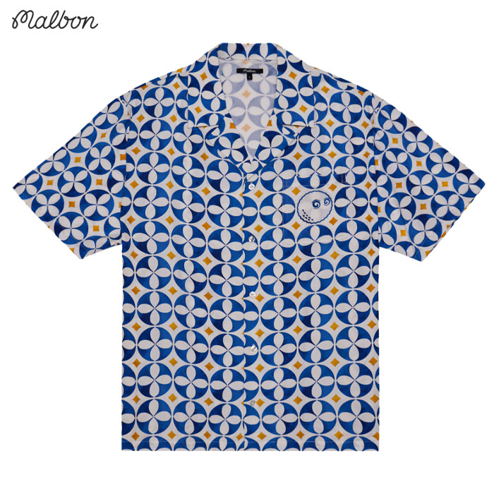 �}���{�� Malbon Golf �����V���c RIVIERA CAMP COLLAR SHIRT M-9164 �����Y �S���t�E�F�A 2025�H�~���f�� ���K�i