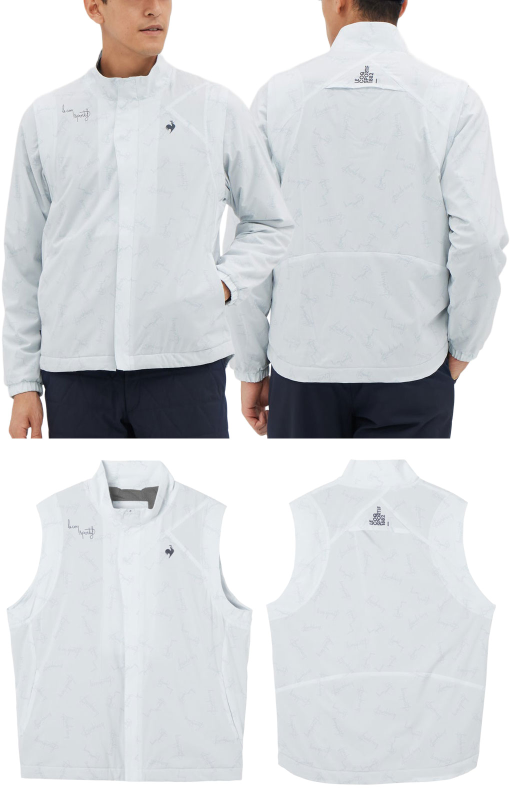 ルコックスポルティフ ２ＷＡＹジャケット【ライトグレー/LL】新品 ストレッチ 2WAYカットソージャケット(アウター(ブルゾン、ウインド