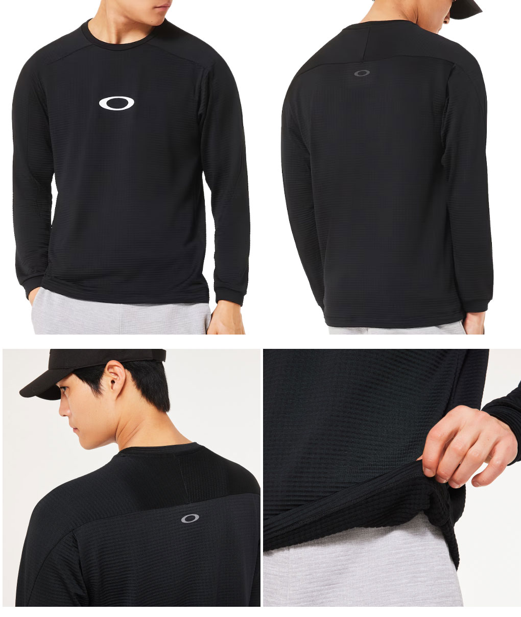 新品　オークリーゴルフ　メンズストレッチロングシャツ　L OAKLEY（オークリー） シャツ Enhance Light Grid L/S Crew 5.7 メンズ