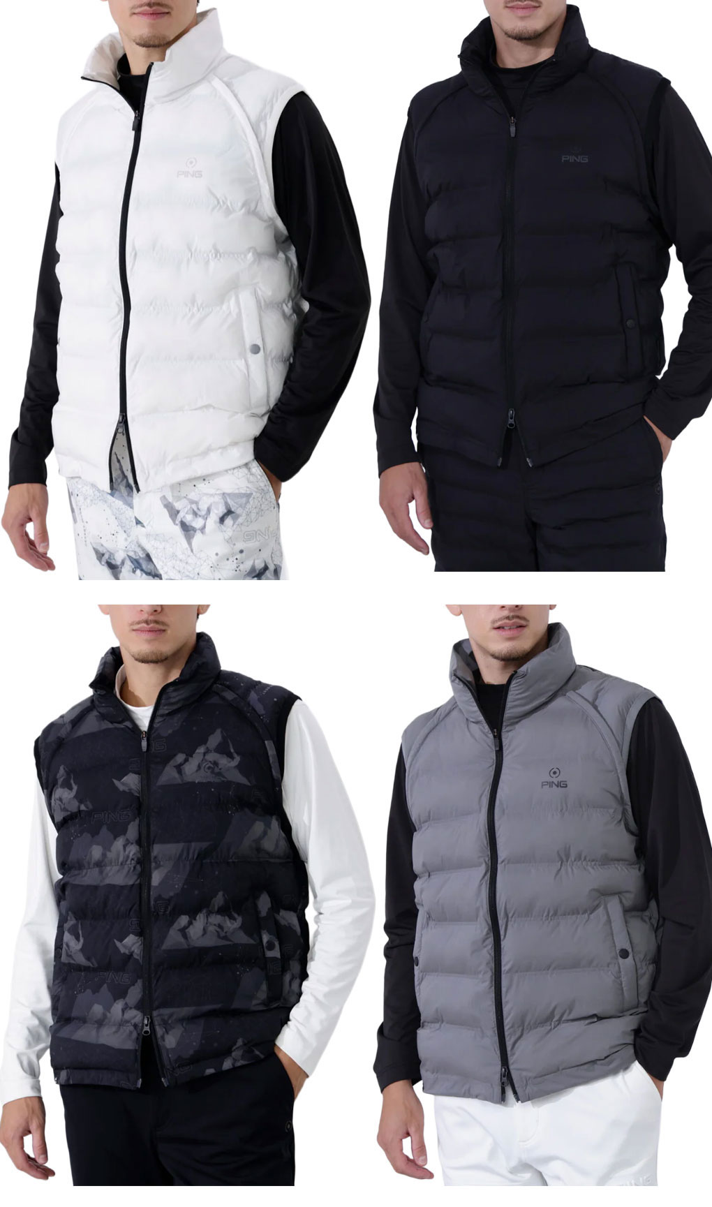 PING（ピン） 全方向ストレッチ接結ボーダー2WAY中綿ブルゾン 621