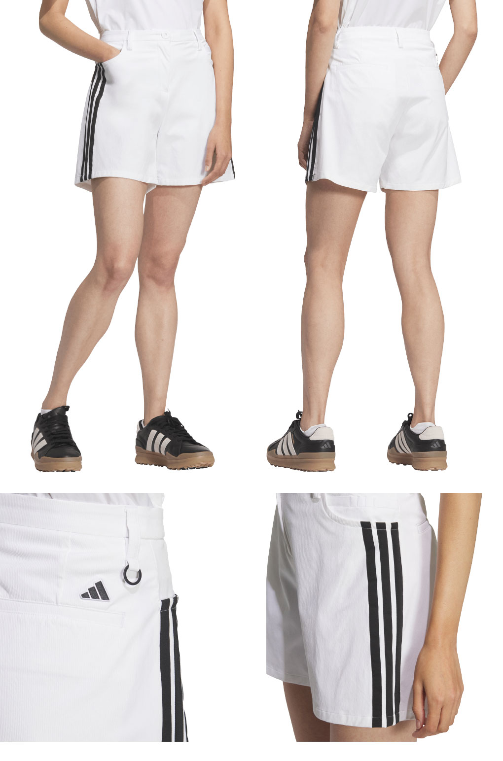 新品　アディダスゴルフ　セットアップ　モックネック　ショートパンツ　Lサイズ adidas（アディダス） スリーストライプス EX-STRETCH ACTIVE ショート