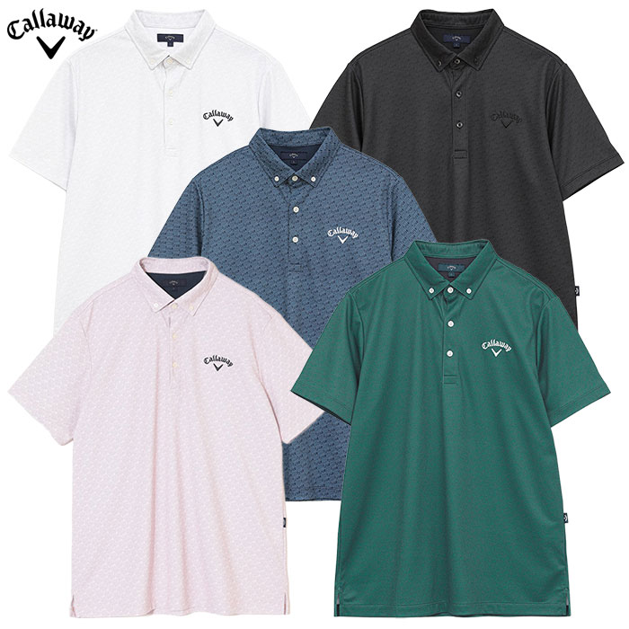 Callaway（キャロウェイ） -3℃裏クール総柄ボタンダウン半袖シャツ