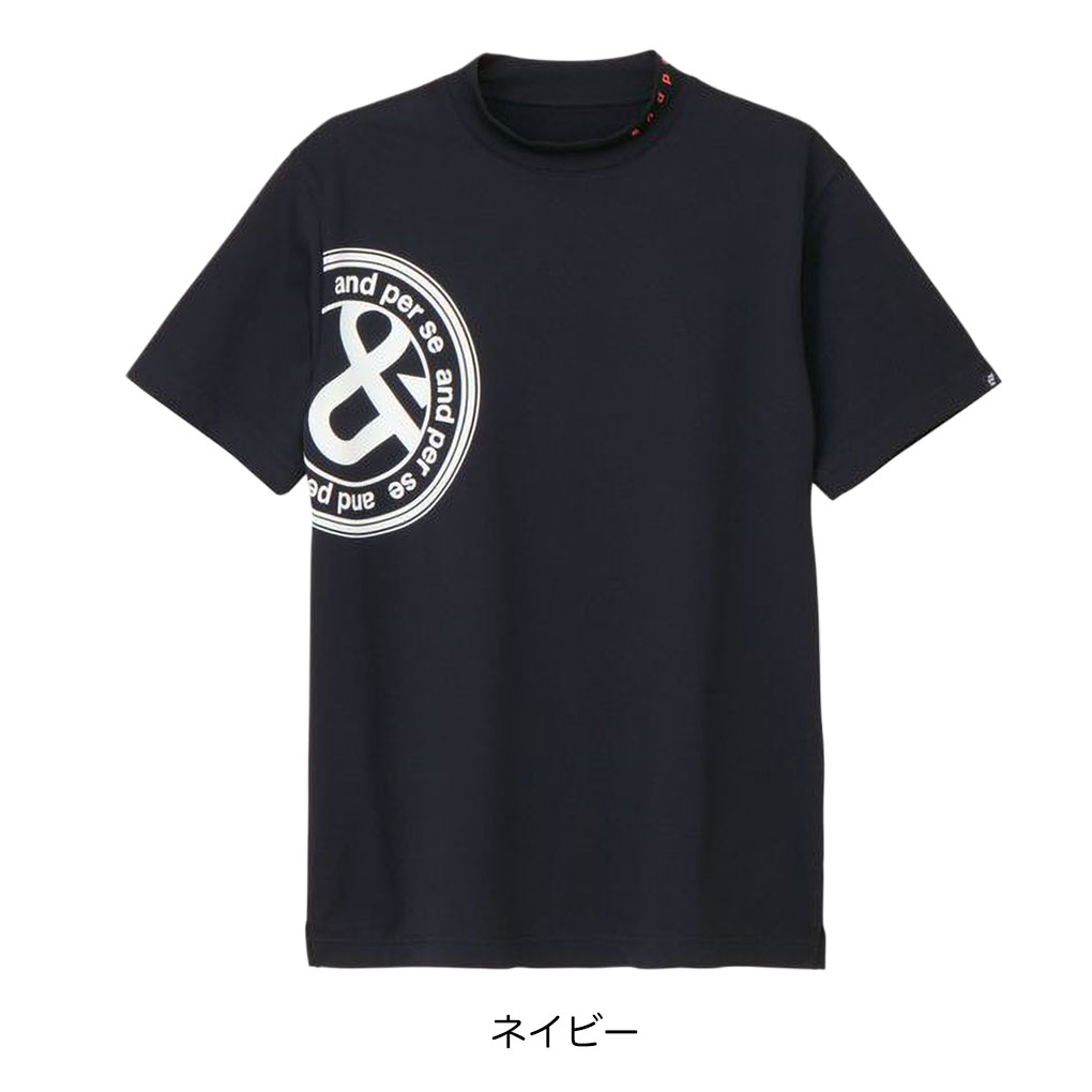 and per se（アンパスィ） SWING DRY メッシュ半袖モックネックシャツ