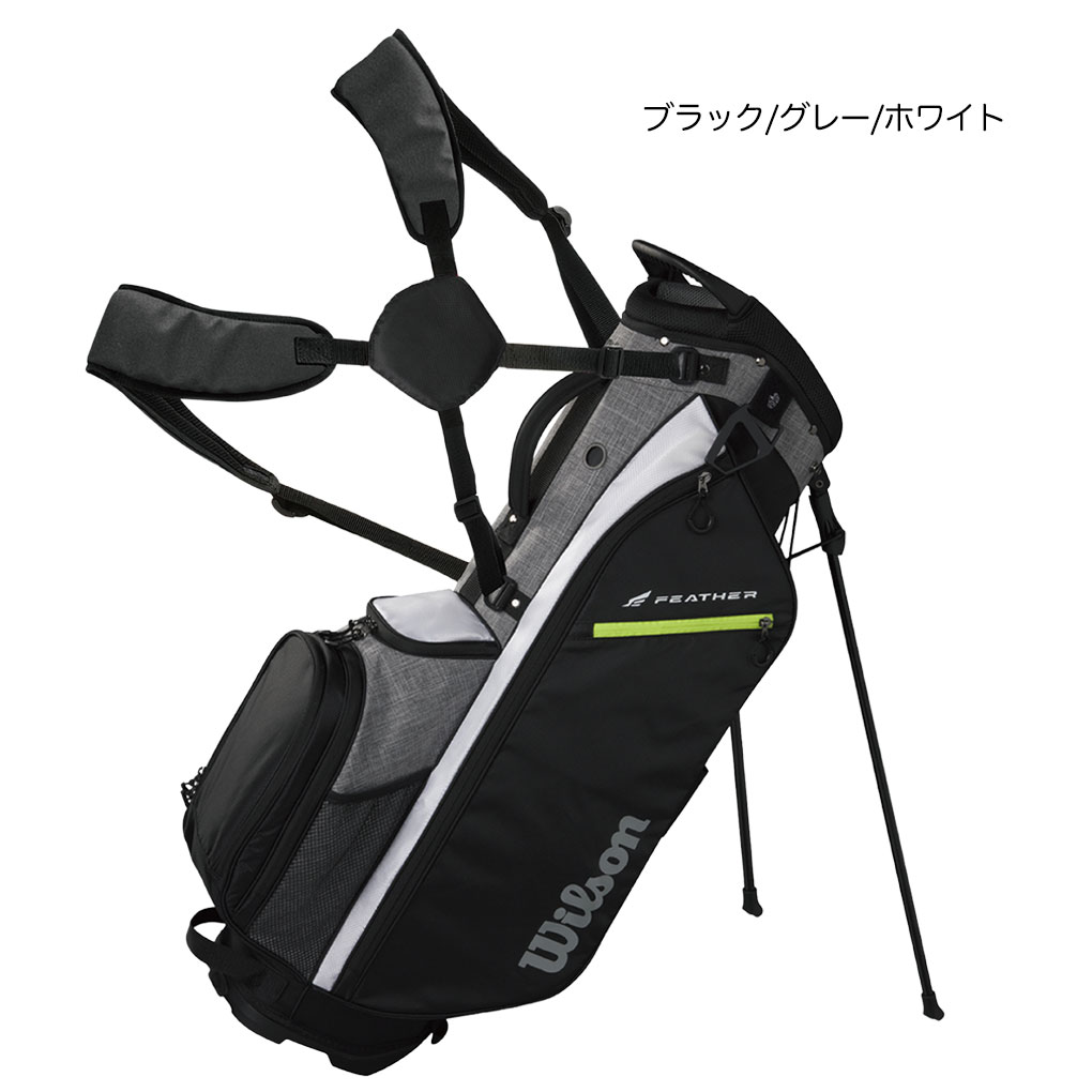 Wilson ゴルフキャディバッグ グレー　スタンド　キャディーバッグ　軽量 Wilson キャディバッグ｜ゴルフ用バッグ｜ゴルフ｜スポーツ おすすめ