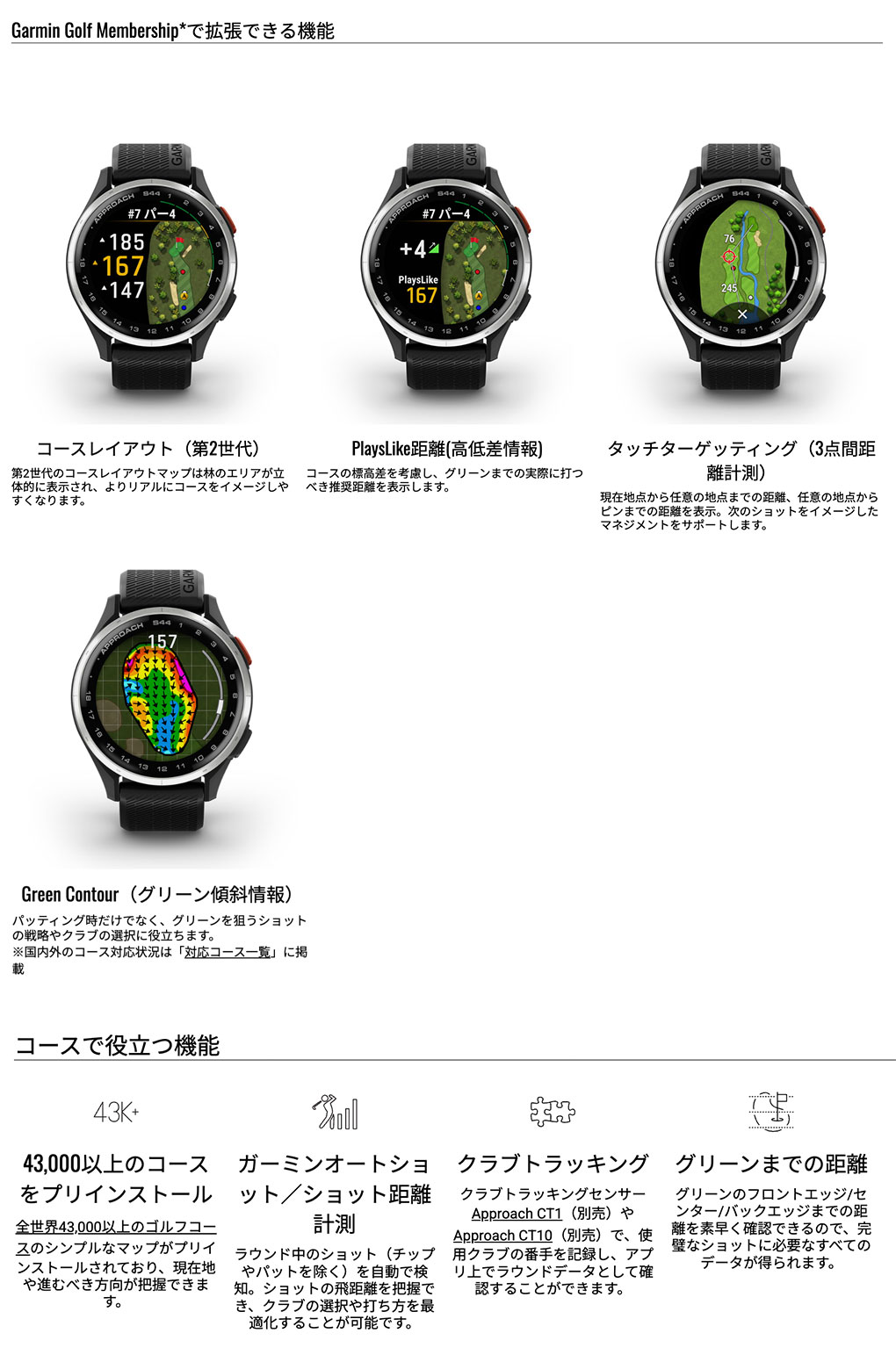 GARMIN（ガーミン） Approach S44 距離計測 腕時計方 010-03009-20