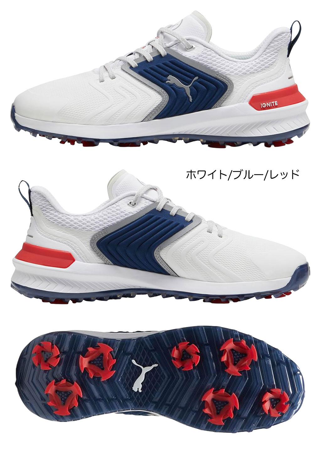 PUMA ゴルフシューズ ホワイト レッド 26cm シューズケース付き PUMA ゴルフシューズ（色：レッド系）｜ゴルフ｜スポーツ 通販 - Yahoo