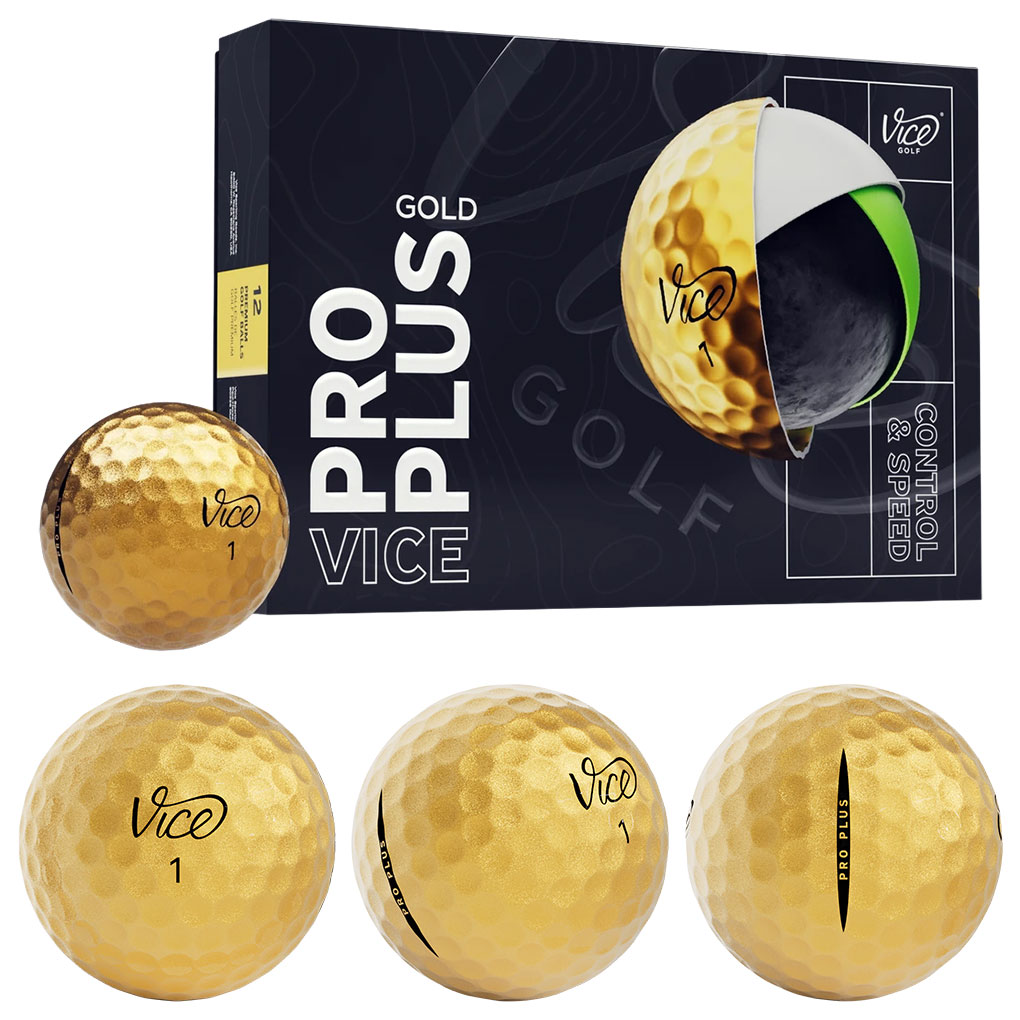 ヴァイスゴルフ Vice Golf ゴルフボール Pro Plus Gold 1ダース 全12球