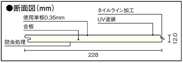 フロング古民家 古民家228 タモ 和風床材 3650×228×12mm 4枚 3.33平米