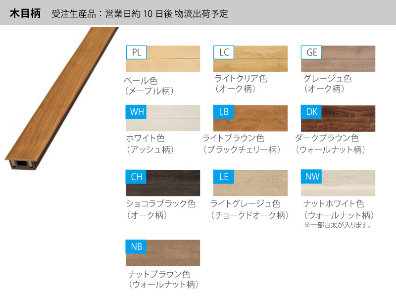 コンビットリアージュ用 見切り材 900×36×15mm 1本入 WOODONE