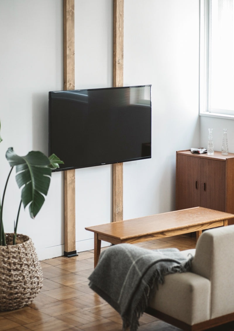 テレビ録画 再生用 video deck 付きテレビ台 テレビハンガー テレビスタンド 強力 強力ラブリコ+ 2×4材 LABRICO
