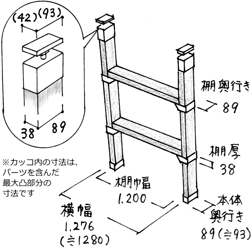 棚セットL ラブリコ+ 2×4材 LABRICO SET 新生活 壁面収納 賃貸住宅 壁