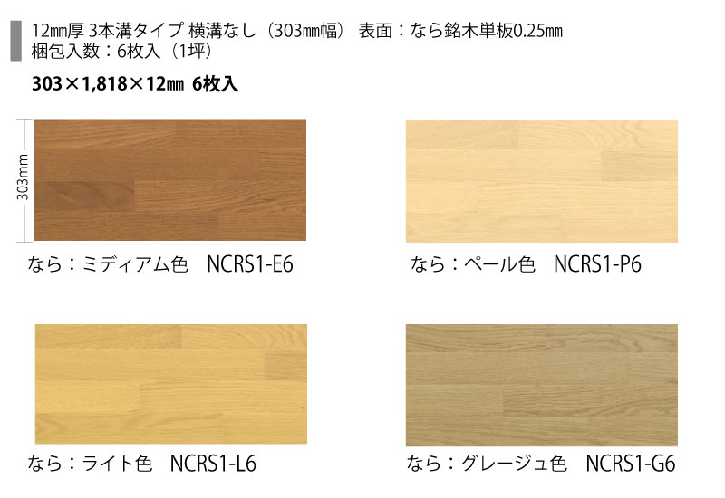 床材 Nクラレス 303×1818×12ミリ 6枚入 NCRS1 NODA ノダ フローリング