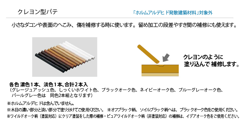 クレヨンパテ 濃色淡色2本入 キズの補修 表面のへこみ 段差 すき間の補修 QPE83 Panasonic パナソニック 床材 フローリング  :QPE83xx:DIYをサポートする じゅうたす - 通販 - Yahoo!ショッピング