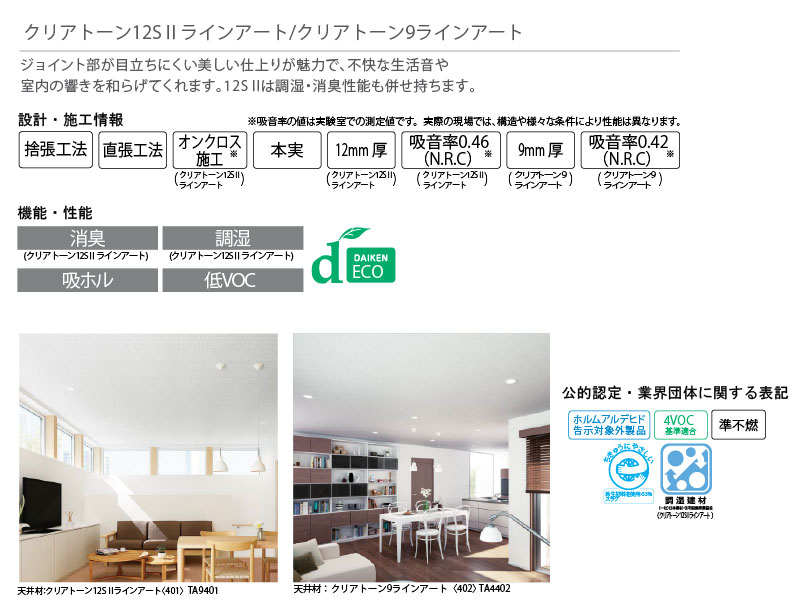 Daiken 天井材 TA4401 930×606mm 楽天市場】DAIKEN ダイロートン 音響健康快適天井材 クリアトーン9