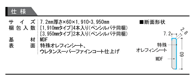 巾木AT 室内巾木 セレクト 石目柄 鏡面調 旧名：ハピアフロア 玄関造作