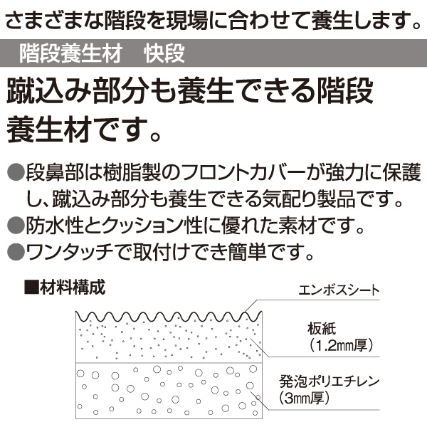 快段 14枚入り【KDAN】【フクビ化学工業】【階段養生材】【住材