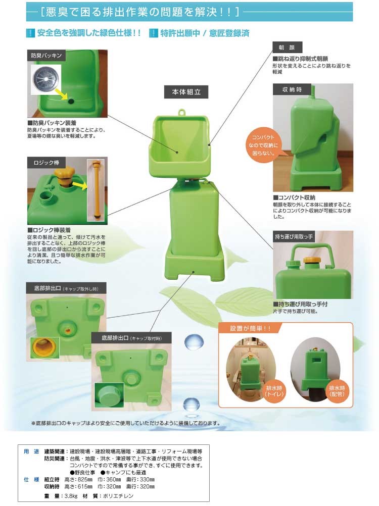 スポットトイレ 小便器専用仮設トイレ（建設現場・防災・介護用） :643-spottoilet:住材マーケット - 通販 - Yahoo!ショッピング