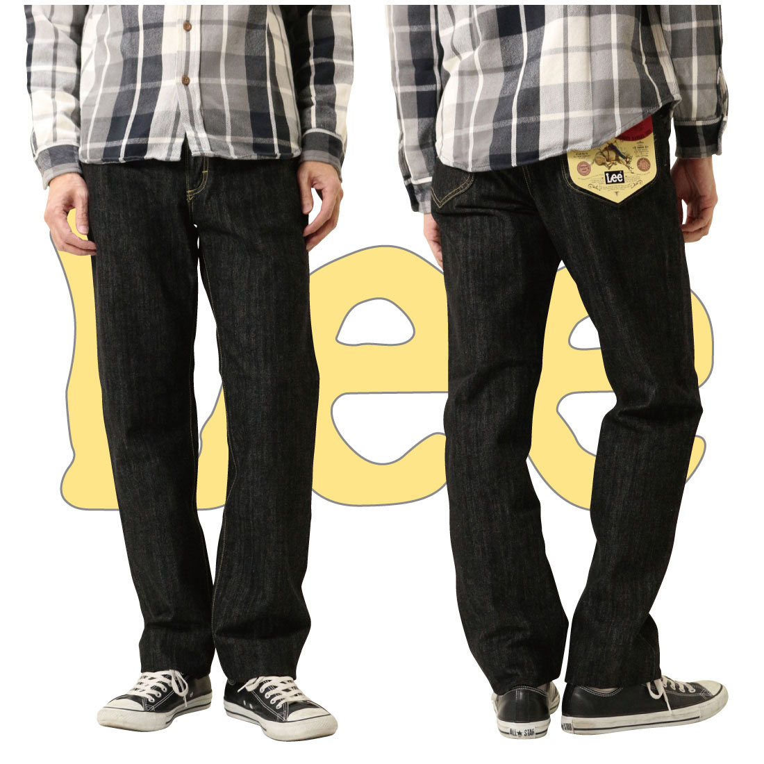 新品 23940円 MIDAS ✕ Lee コラボ ユーズド加工ブラックデニムL