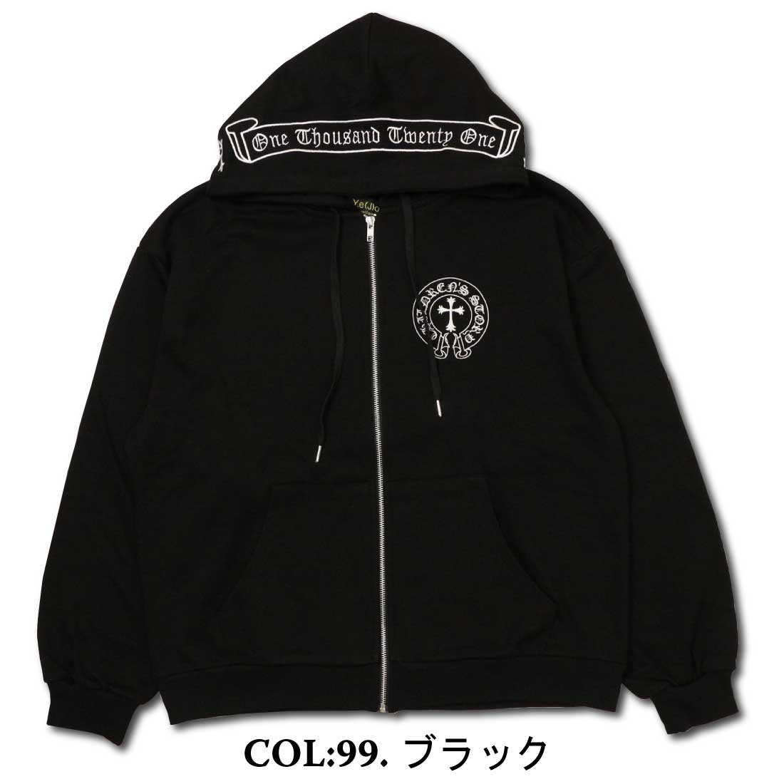 Yellow.J イエロージェイ 長袖 パーカー 145615 クロス 刺繍