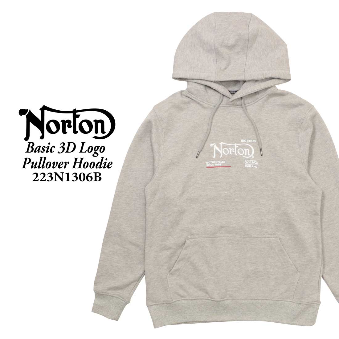 Norton ノートン 服  長袖 パーカー 223N1306B ロゴ ベーシック 3D プルパーカ...