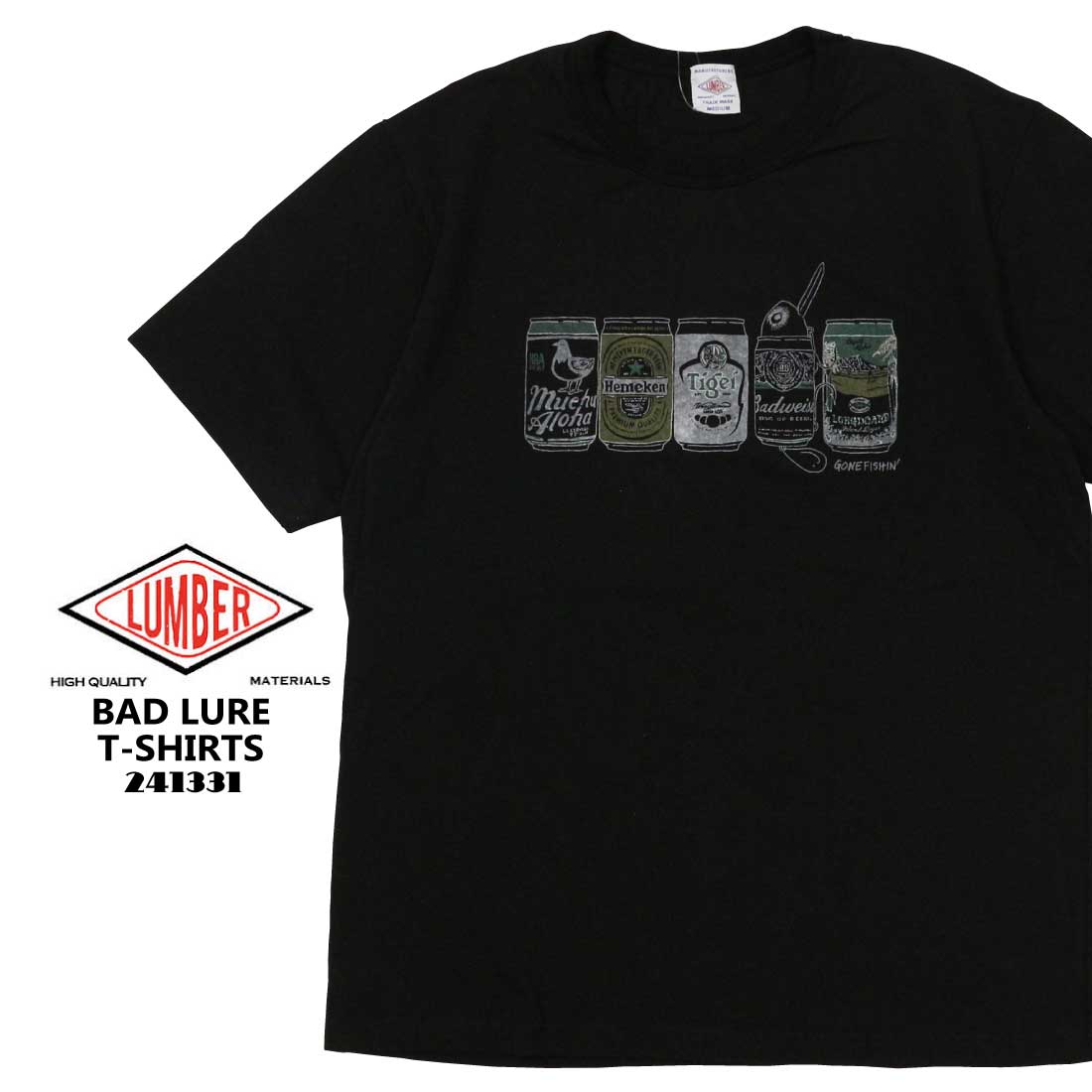 メール便 発送 LUMBER ランバー 半袖  Tシャツ プリントTシャツ 缶 ボディルアー 241...