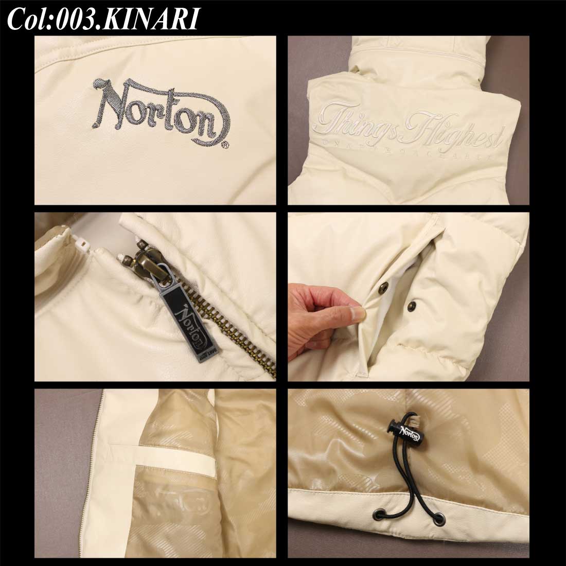 ノートン（NORTON） 服 PU ウエスタン フェイクダウン フード脱着