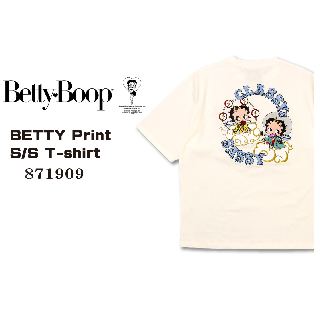 メール便 Betty Boop ベティブープ 半袖 Tシャツ 871909 刺繍 プリント