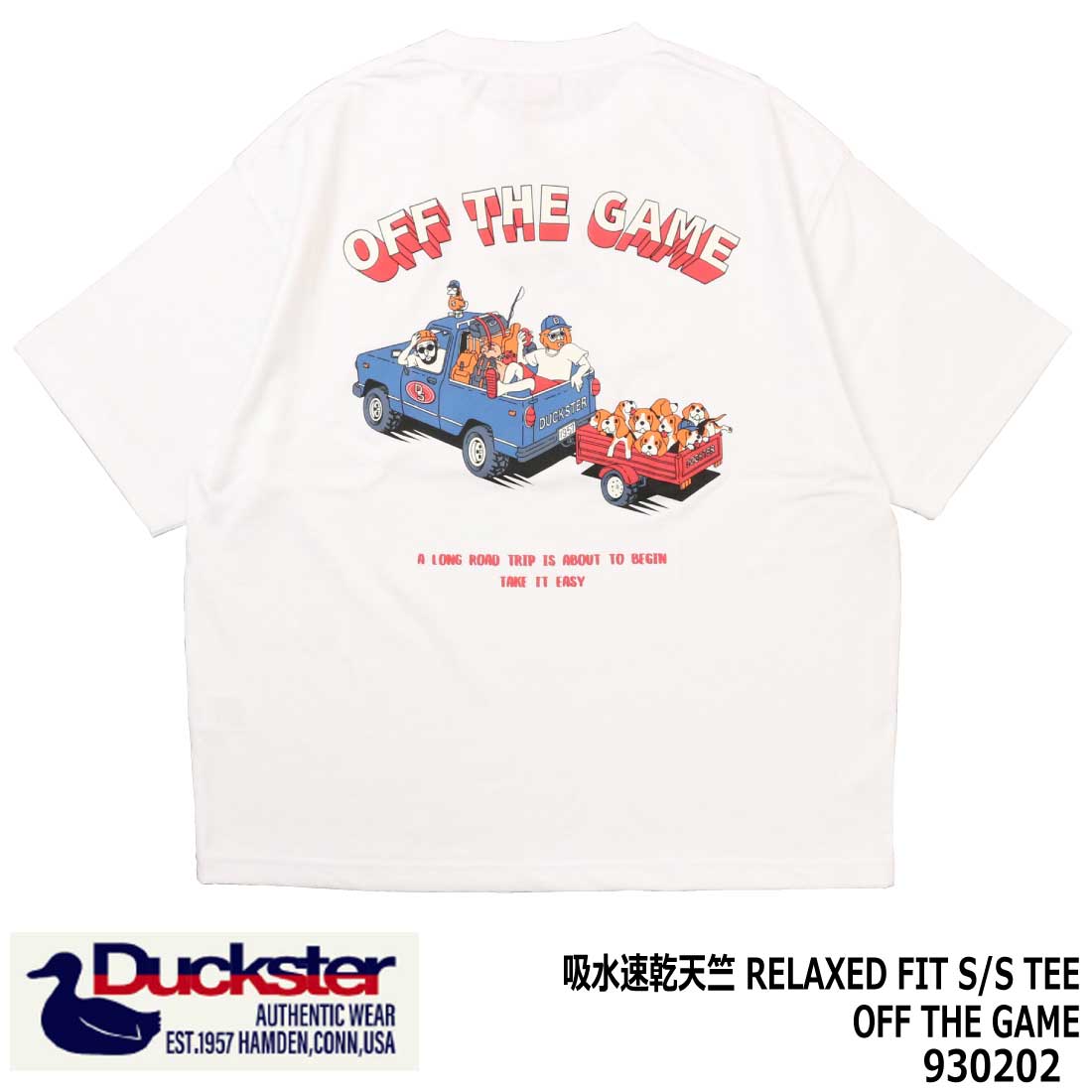 メール便発送 Duckster ダックスター 半袖 Tシャツ 吸水速乾天竺 リラックスフィット TEE 930202 OFF THE GAME ...