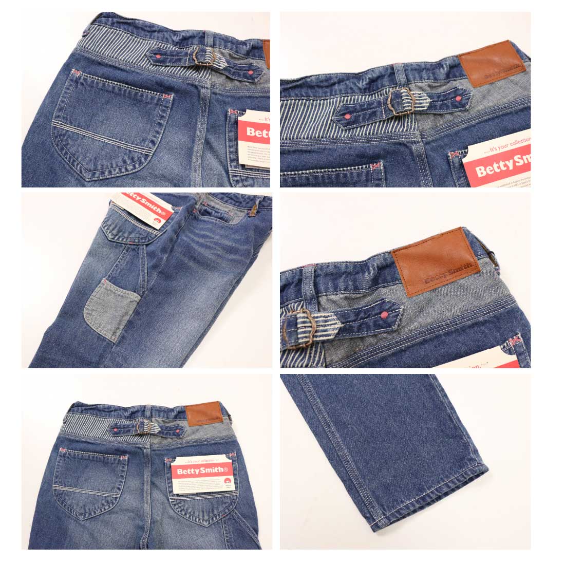 ベティスミス Betty Smith heritage one ジーンズ テーパード BAW001 切替 パッチワークテイスト ロールアップ デニム カジュアル レディース 綿麻 Betty Smith（ベティスミス） Betty Smith heritage one ジーンズ