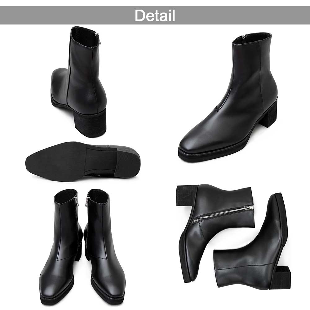 BARNEYS NEWYORK ヒールブーツ サイドジップ サイドゴアショートブーツ（2201070）｜BARNEYS NEW YORK