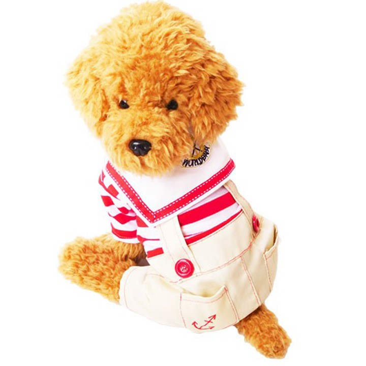 犬 服 秋冬 秋 冬 ドッグウェア 犬服 トイプードル チワワ つなぎ オーバーオール カバーオール ロンパース ボーダー | はっぴーDOG | 01