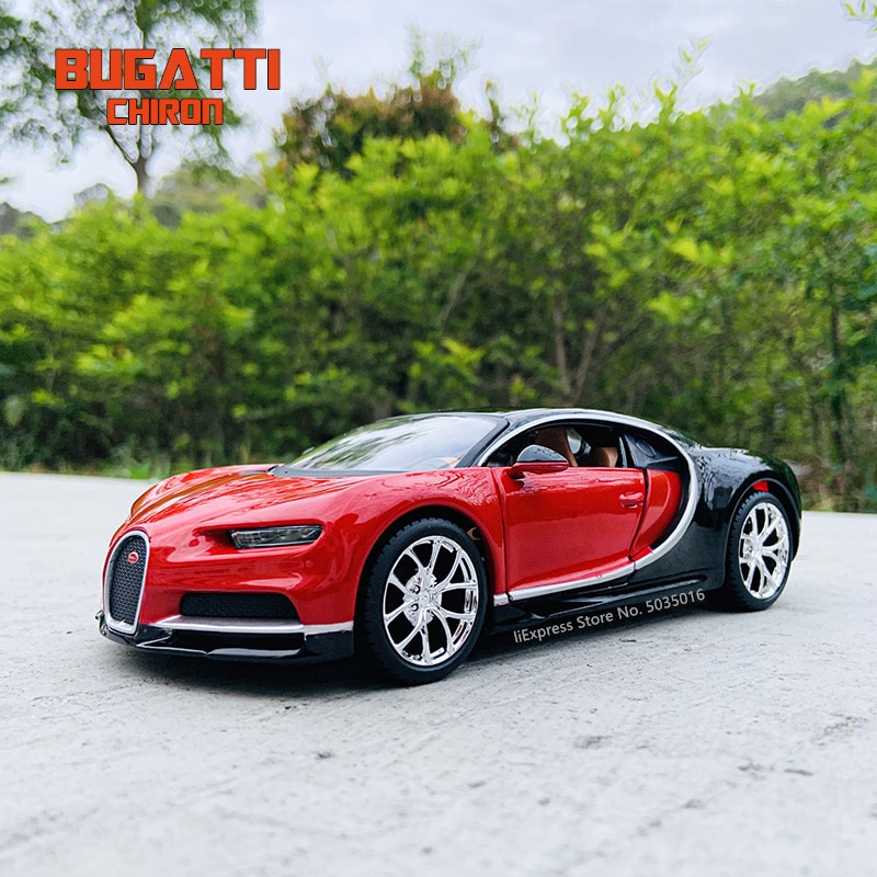 ミニカー 車モデルブガッティシロン 1:24 赤 合金 装飾 工芸品