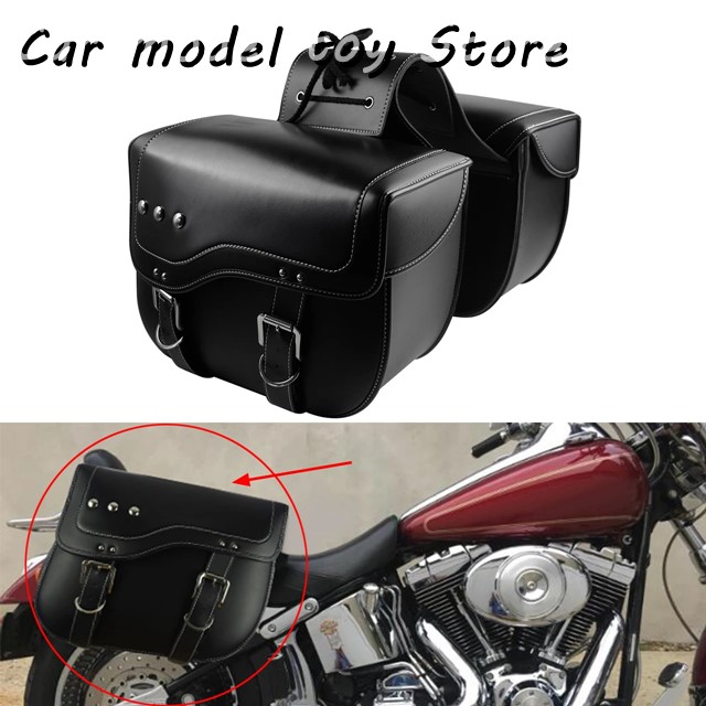 汎用バイク防水 SADDLEBAGS 用具サイドハーレーツーリングスポーツスター ソフテイル ダイナ VRSC 30L 革リザーバー袋袋入れ : ba07078 : Car model toy Store