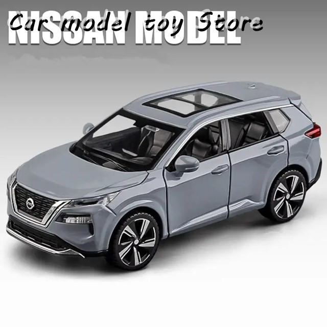 日産モデルカーコレクション エクストレイル グレー ダイキャストカー ケース付 1:32日産X-TRAIL SUV合金カーモデルダイキャスト金属玩具オフ