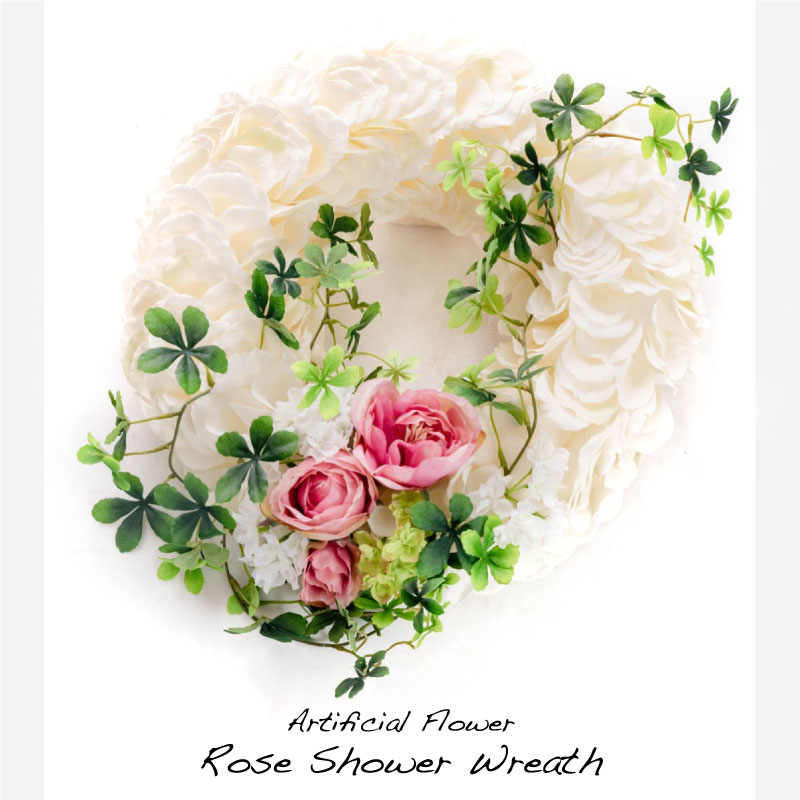 神戸花物語 リース 玄関 造花 オールシーズン ローズ アーティ