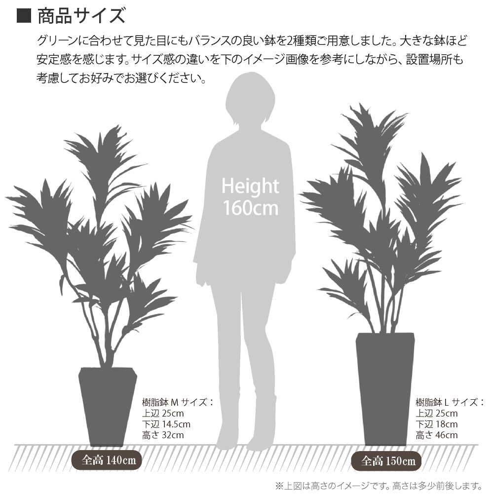 フェイクグリーン 人工観葉植物 大型 光触媒 コルジリネ 鉢植 ユッカ ドラセナ コルディリネ お祝い オフィス  / コルジリネ ストリクタ 樹脂鉢L 全高150cmの画像