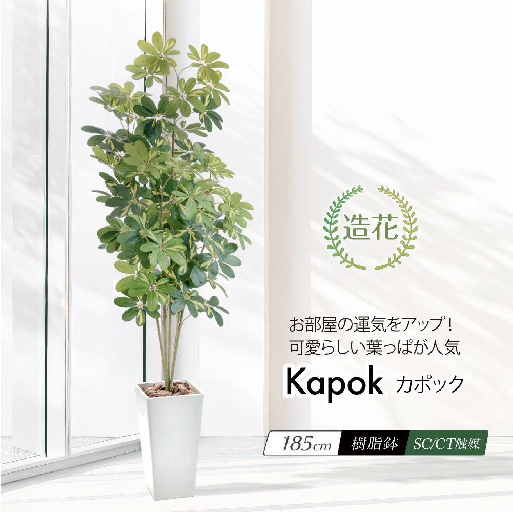 ＼半額SALE／ 神戸花物語 フェイクグリーン 消 光触媒 人工観葉 観葉植物 大型 シェフレラ・ カポック