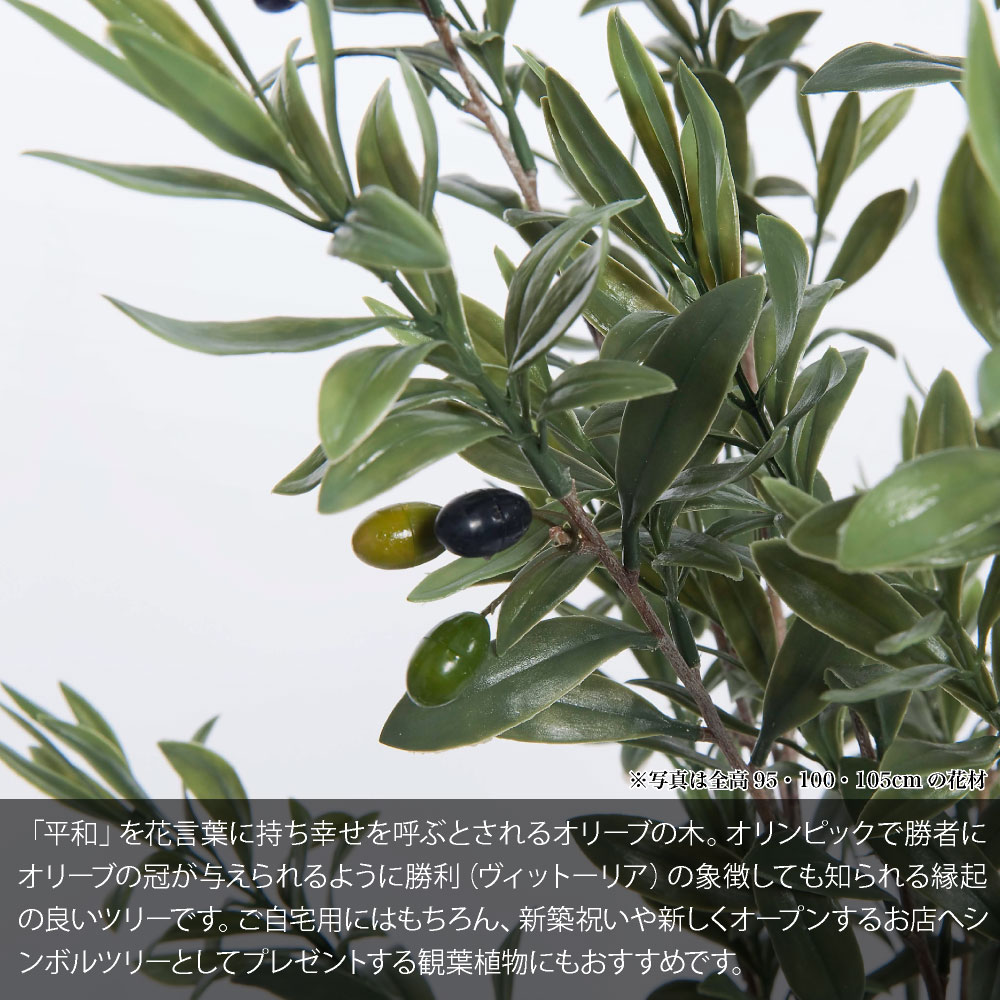 フェイクグリーン オリーブ おしゃれ 人工 観葉植物 光触媒 CT触媒 南欧 北欧 インテリア / イタリアン オリーブ ヴィットーリア 全高70cm 樹脂鉢SSサイズの画像