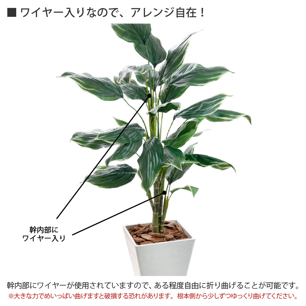 フェイクグリーン 観葉植物 人工観葉 光触媒 CT触媒 消臭 インテリア 造花 鉢植 リアル お祝い 開店 開業祝い ギボウシ/ ホスタプラント斑入り 樹脂鉢 全高135cm_8