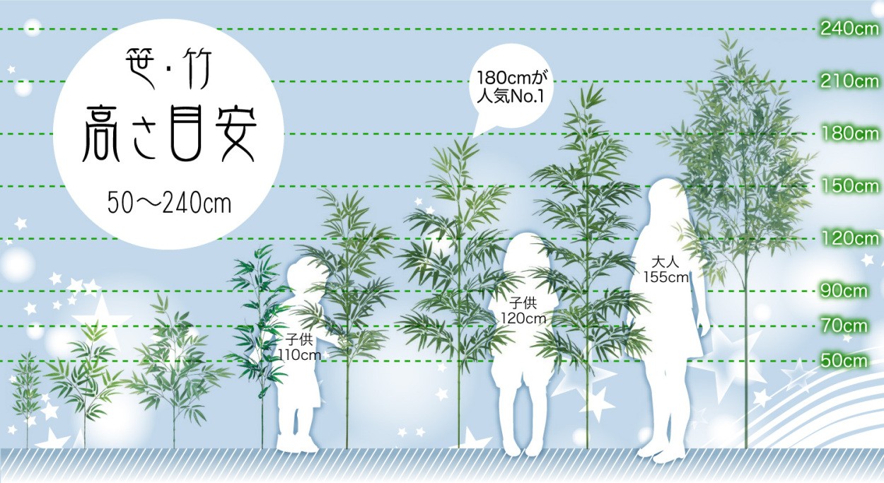 七夕飾り 笹 造花 竹 大型 バンブーツリー S 300cm アンカー付 フェイク グリーン 観葉植物 人工 施設 店舗 BT-0121-S  (G-L) :bt-0121-s:フェイクグリーンの神戸花物語 - 通販 - Yahoo!ショッピング