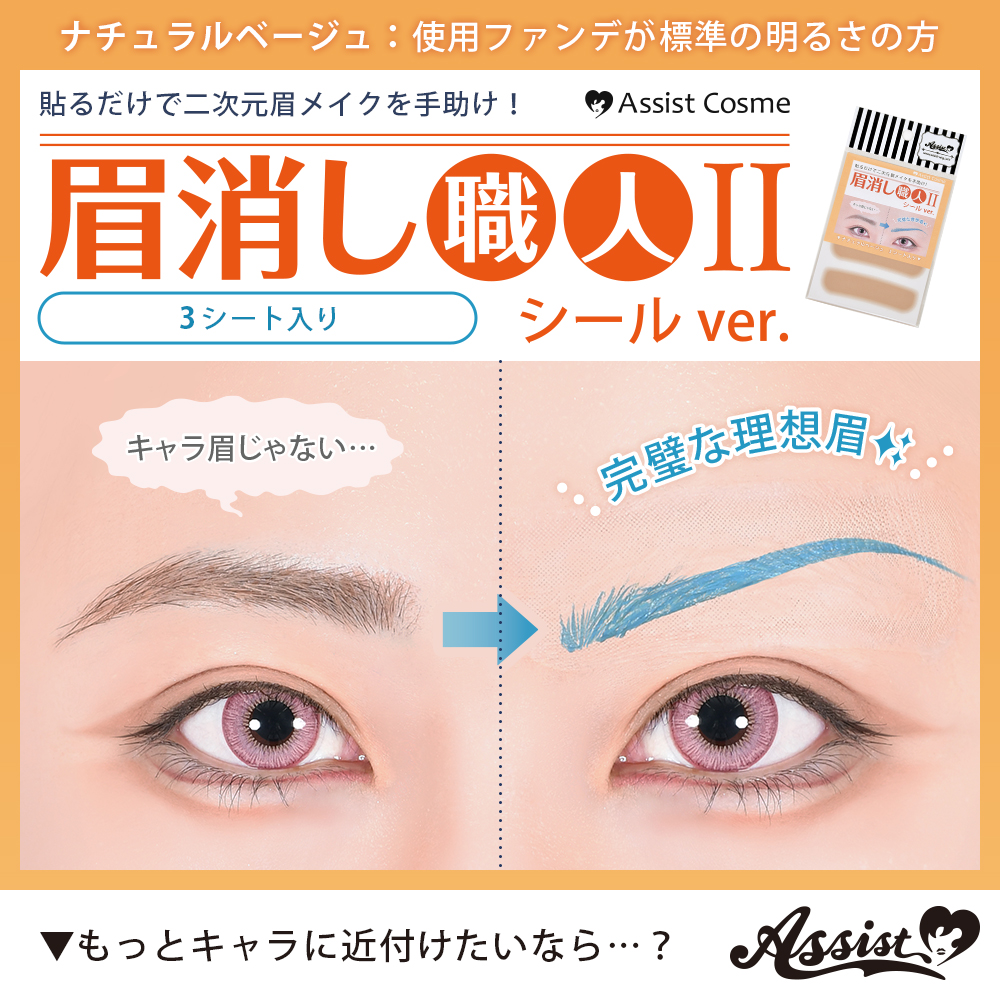 アシストウィッグ【眉消し職人II シールVer. （3シート入り