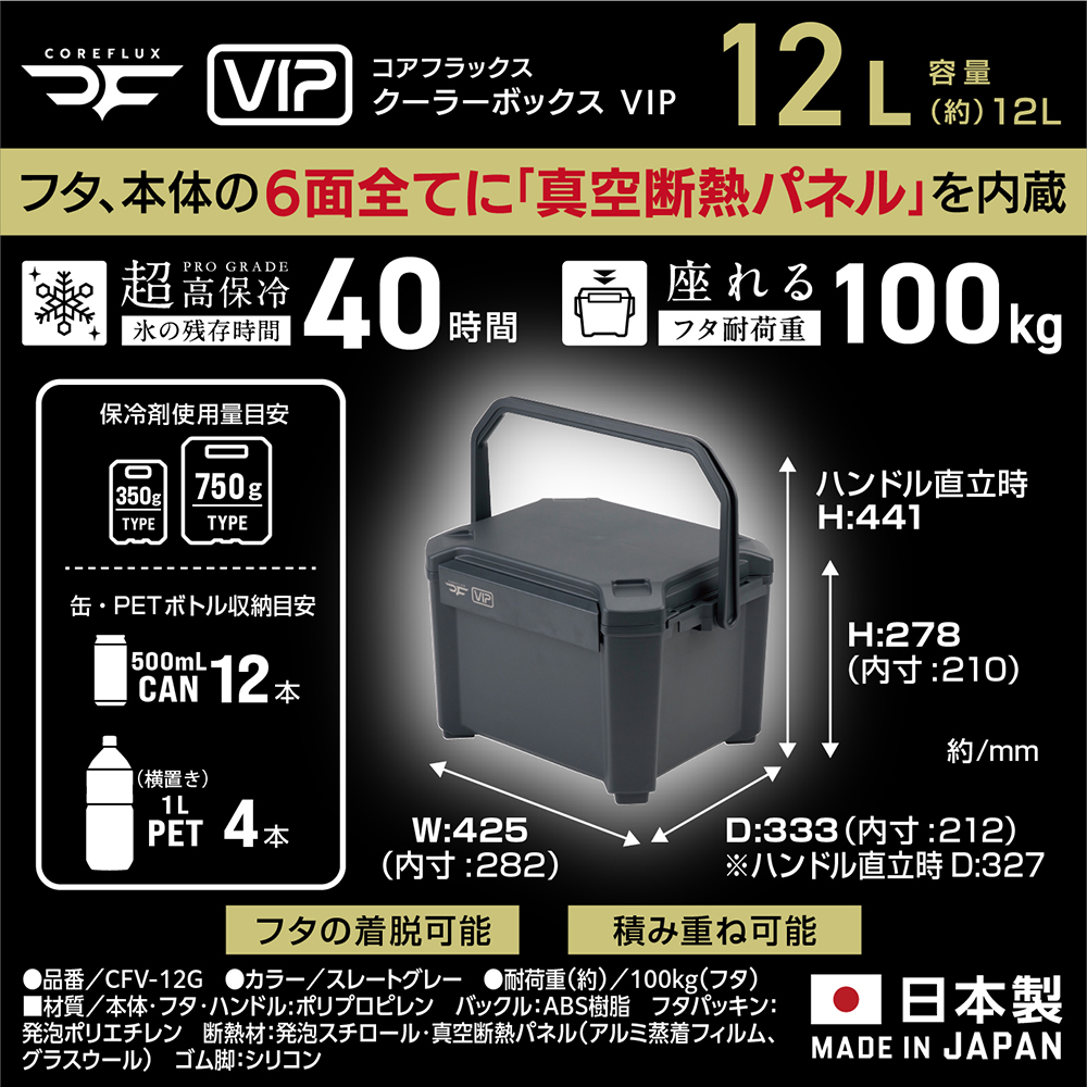JEJアステージ クーラーボックス 小型 12L COREFLUX VIP コア