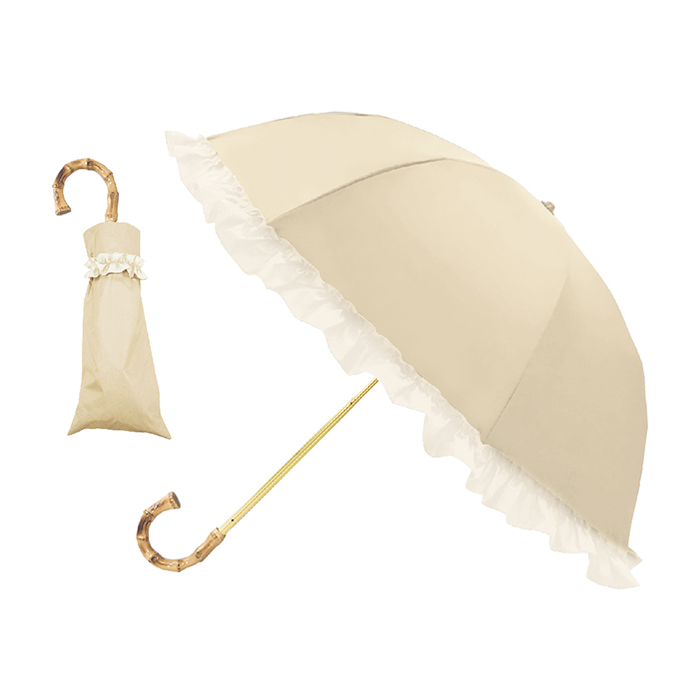 ビューランス新品 晴雨兼用傘 日傘 / プチパラ / 遮光 遮蔽 遮熱 No.2 Beaurance （ビューランス）】 プリント晴雨兼用傘（折りたたみ