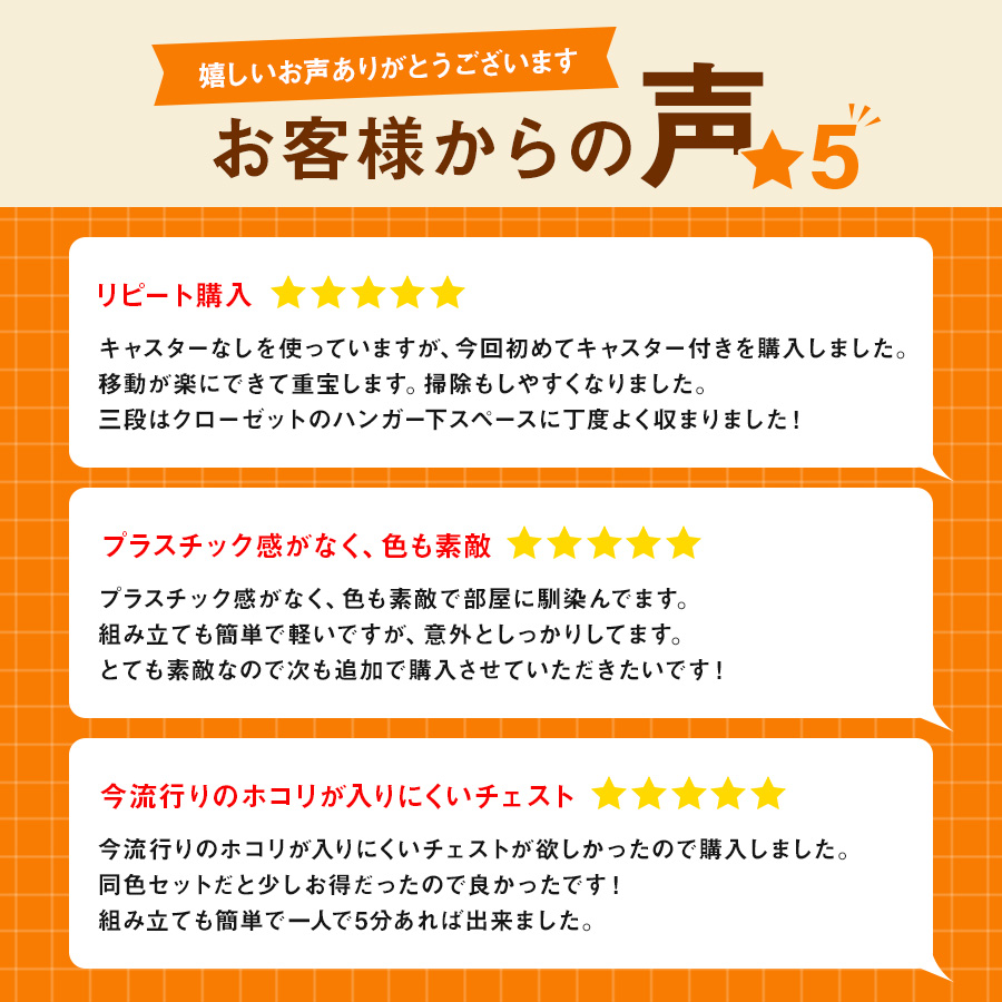 チェスト 3段 ワイド 幅54cm 壁付収納チ...の詳細画像4