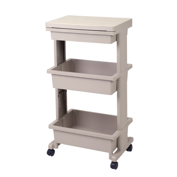 収納ワゴン キッチンワゴン テーブルワゴン3段引出付ウッド（同色2個セット）サイドワゴン キッチン収納 リビング ランドリー 収納ケース リセスタイル 日本製 | JEJアステージ | 01
