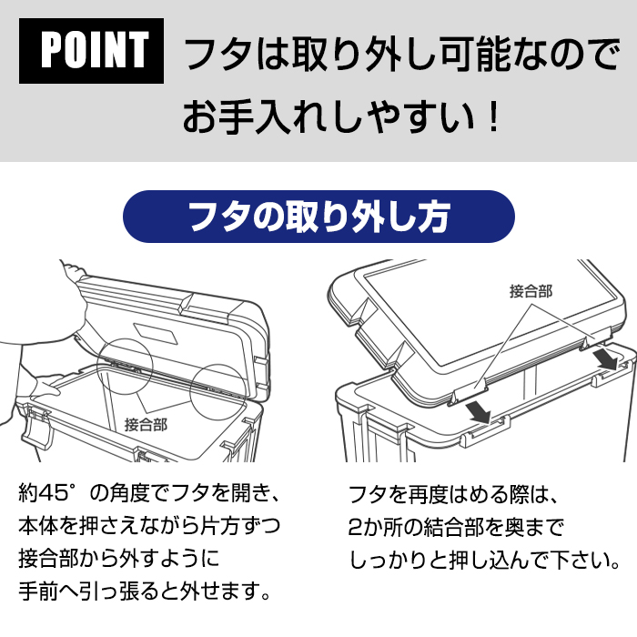 収納ケース クーラーボックス 46L 限定カラー 大型 収納ボックス 大容量 水抜き栓 キャンプ用品 アウトドア 海 バーベキュー｜k-lalala｜09